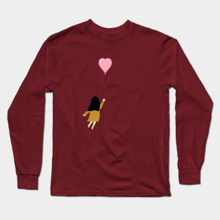 A flying girl with heart Balloon Long Sleeve T-Shirt